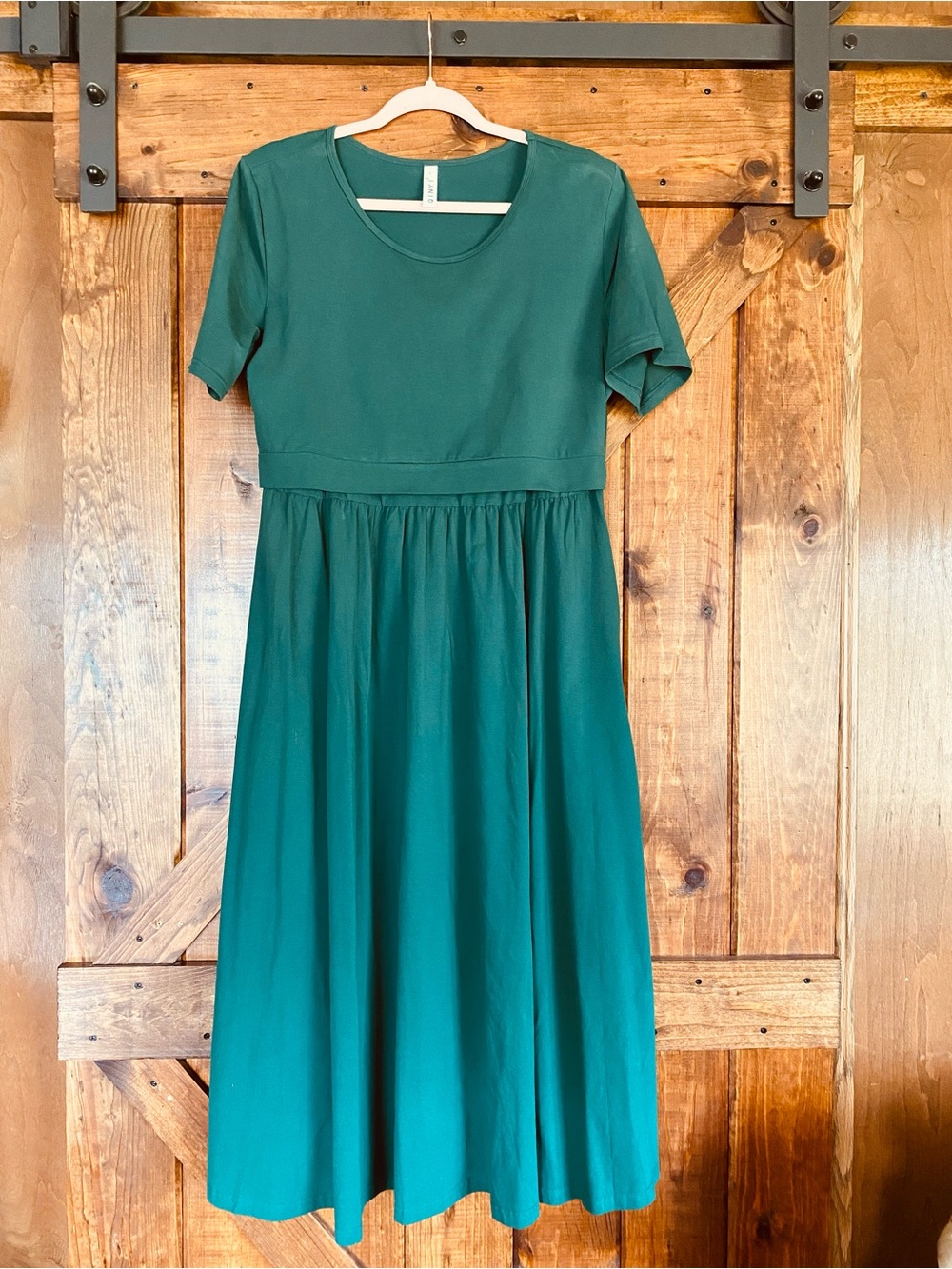 Cotton Emerald Green Maternity/Nursing Dress
